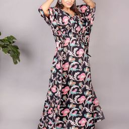 MOTHERHOOD BY SNEHAL Women Floral Printed Maternity Kaftan Maxi Dress-image-100
