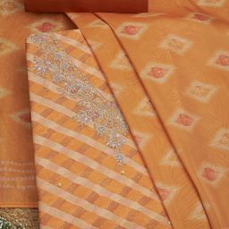 Soch Floral Printed Sequinned Tissue Unstitched Dress Material-picture-48
