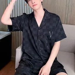 StyleCast Checked Shirt With Shorts Night Suits-image-26