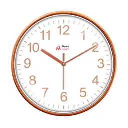 Myntra Elegant Homes Orange Printed Silent Analogue Contemporary Wall Clock-9