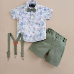 hopscotch 2-Pc Abstract Cotton Suspender Shorts Set-picture-15