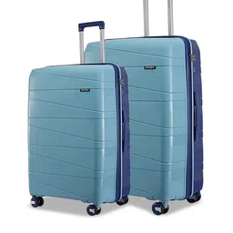 Provogue Set Of 2 Azure Textured Hard-Sided Cabin & MediumTrolley Bag-22