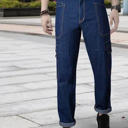 RIG BONE Men Loose Relaxed Fit Mid-Rise Light Fade Stretchable Jeans-image-69