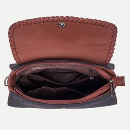 ZOUK Saisha Ladakh Impasto Abstract Textured Structured Jute Sling Bag image 3