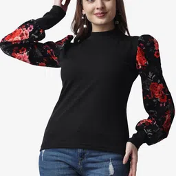 Popwings Floral Print Puff Sleeve Top-image-45