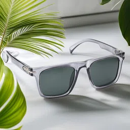 HASHTAG EYEWEAR Unisex Square Sunglasses with Polarised Lens TT Polarized-30001-GRY-G15-1804-3