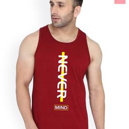 SLOWLORIS Pack Of 2 Printed Sleeveless Cotton Gym Vests-picture-15