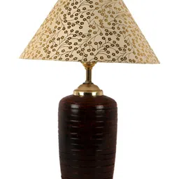 BrightDaisy Gold-Toned Printed Terracotta Frusturical Shaped Table Lamp image 5