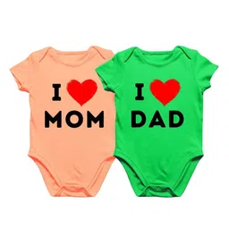 MYBABYTOWN Infants Pack Of 2 Printed Pure Cotton Breathable Bodysuits-picture-38