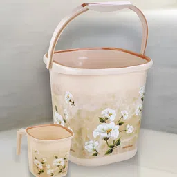 Nayasa Ring Marble 2 Pieces Brown Bucket 25 L & Mug 1.5 L-28