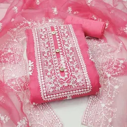 Unstitched Organza Salwar Suit Material Embroidered-image-53