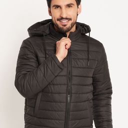 VERO AMORE Men Solid Hooded Quilted Jacket-image-12