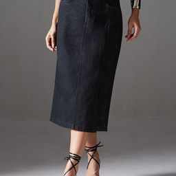 Miss Chase Straight Midi Denim Skirt-picture-46