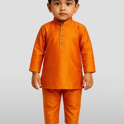 JBN Creation Boys Solid Mandarin Collar Kurta with Pyjamas-picture-31
