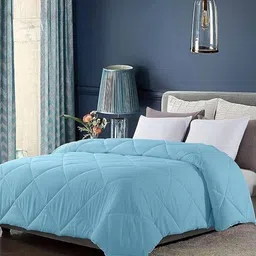 Comfowell Blue Checked Heavy Winter 210 GSM Double Bed Comforter-image-94