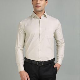 Richlook Men Classic Slim Fit Solid Spread Collar Cotton Formal Shirt-image-43