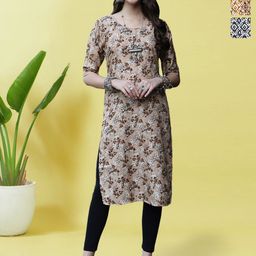 HERE&NOW Selection Of 3 Printed Straight Kurtas-image-78