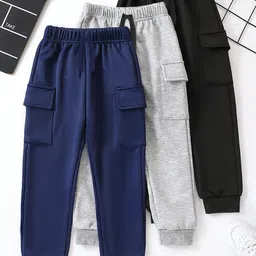 YK X Trampoline Unisex Kids Relaxed Cargos Trousers-11