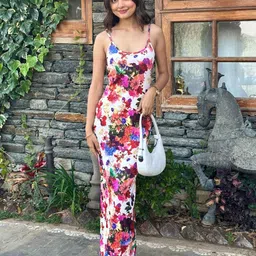 BAESD Women Floral Printed Round Neck Bodycon Dress-image-97
