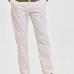 Snitch Men Snitch Light Beige Mid-Rise Slim Fit Trouser-image-88