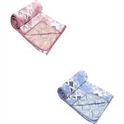 CHICERY Blue & Pink 2Pcs Printed AC Room Cotton 210 GSM Single Bed Dohar-image-76