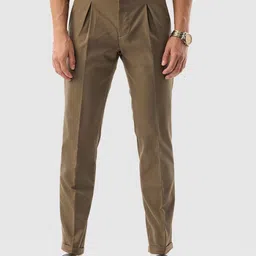 Snitch Men Slim Fit Pleated Formal Trousers-image-39