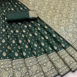 KALINI Woven Design Zari Silk Blend Banarasi Saree-31