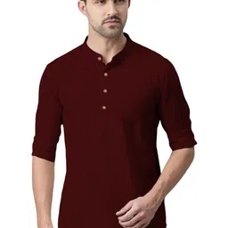 APEKTRA Men Mandarin Collar Straight Kurta-picture-23