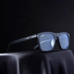 RESIST EYEWEAR Unisex Clear Lens & Black Square Sunglasses with-image-64
