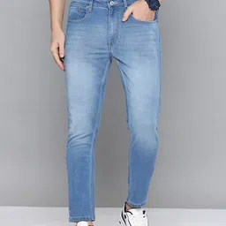 Flying Machine Men Relaxed Tapered Fit Mid-Rise Light Fade Stretchable Jeans-picture-30