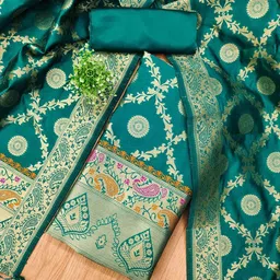 LeeliPeeri Designer Ethnic Motifs Woven Design Banarasi Silk Unstitched Dress Material-image-99