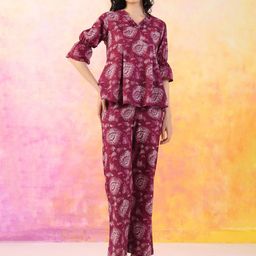 JISORA Printed Top With Trousers Co-Ords-picture-15