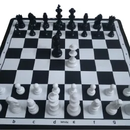Weight Tournament Natural Chess Set with Black Rollup Vinyal Board 3.5 cm Chess Board-picture-26