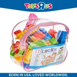 CraftyCreation:DIY Plastic Building Blocks for Kids -100+ Pieces with Pink Bag-26