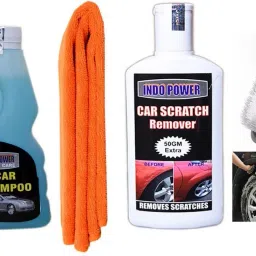 TYRE SHINER SPRAY 250ml+CAR SHAMPOO 250ml+ 1PC CAR MICROFIBER CLOTH+ Scratch Remover 200gm.+All Tyre Cleaning Brush Combo-image-39