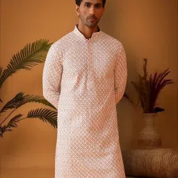 Men Geometric Print Cotton Blend Straight Kurta-picture-12