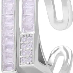 Linea 925 Silver Parallel Ring Sterling Silver Zircon Rhodium Plated Ring-image-10