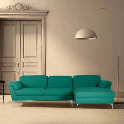 casacraft from pepperfry Honora Leatherette LHS Sectional Sofa in Green Color-picture-26