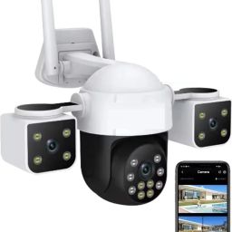 AVOIHS SIM 4G CCTV 3 Lens HD Camera Bullet+360° PTZ Control TwoWay Audio Night Vision Security Camera-30