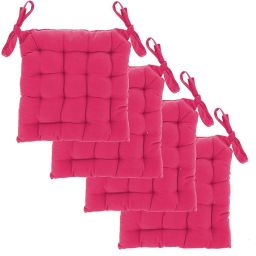 Square Chairpad Microfibre Solid Chair Pad Pack of 4-image-92