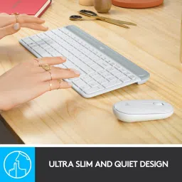 Logitech MK470 Slim Keyboard & Mouse Combo, Whisper-Quiet Wireless Laptop-size Multi-device Keyboard Compatible with Desktop, Laptop, Mac image 2
