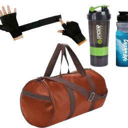 20 L Gym Duffel Bag - Gym Duffle Bag Black Leather Bag Shaker Bottle Sipper Gym Gloves with Long Strap - Multicolor, Green-image-46
