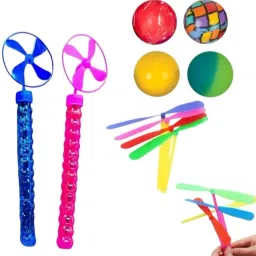 3 IN 1 ( 4 Pc Bouncy Ball + 2 Pc Bubble Stick + 10 Pc Dragonfly ) Outdoor Toy-9