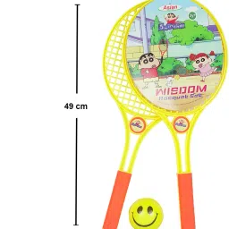 asian Wisdom Racket- Shinchan and Masha and the bear theme-Multicolor Multicolor Strung Badminton Racquet image 2