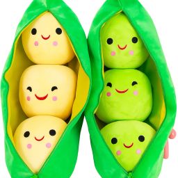 Smiley Peas in a Pod Plush Toy | 25cm Removable Pea Plushies with Zipper Pod - 10 cm-image-71