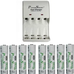 Power Smart Fast Charging Unit PS1002 Combo With 2 Set 2300maHx4 AA Ready To Use CellsCamera Battery Charger-picture-13