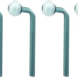 6 inch Bend Green Oil Burner Pipe (Pack of 4) Borosilicate Glass Inside Fitting Hookah Mouth Tip-image-6