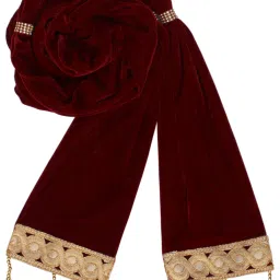 Velvet Solid Maroon Men Dupatta-picture-16
