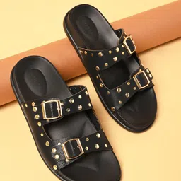 Rocia Women Open Toe Flats with Buckles-14