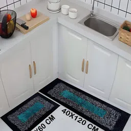 GBL COLLECTION Blue & Black Striped Floor Mat-image-8